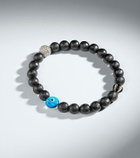 Ileana Makri Sterling silver (925) beaded bracelet with onyx and diamonds