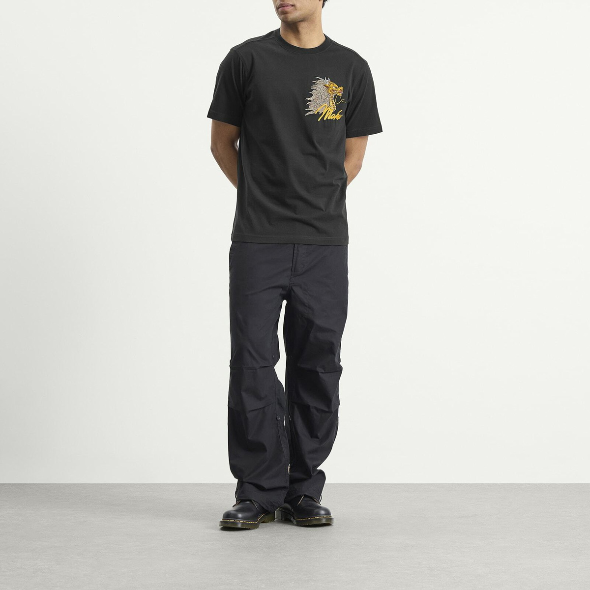 Maharishi Men's Year of the Fire Horse Embroidered T-Shirt in Black