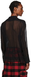 Greg Lauren Black Semi-Sheer Shirt