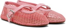 ALAÏA Pink Fishnet Ballerina Flats