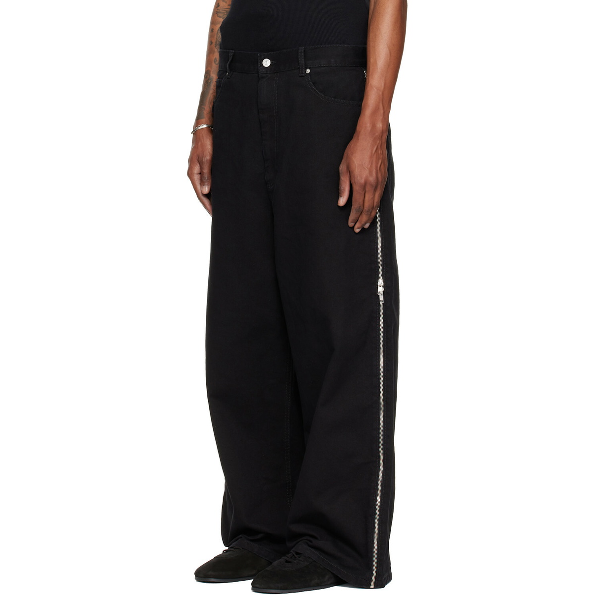 LU'U DAN Black Side Zip Jeans
