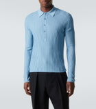 Saint Laurent Wool, cashmere, and silk polo shirt