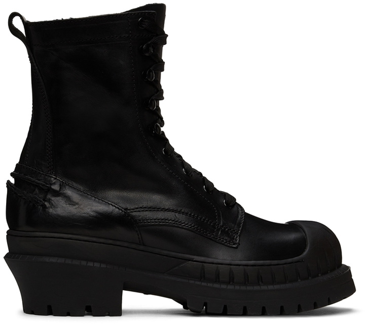 Photo: Acne Studios Black Lug Sole Ankle Boots