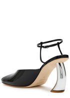 A.W.A.K.E Mode Giustine 90 Peep-toe Patent Leather Sandals Black