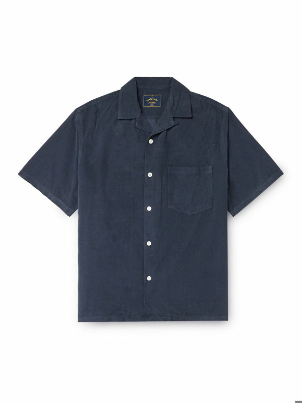 Photo: Portuguese Flannel - Convertible-Collar Cotton-Corduroy Shirt - Blue