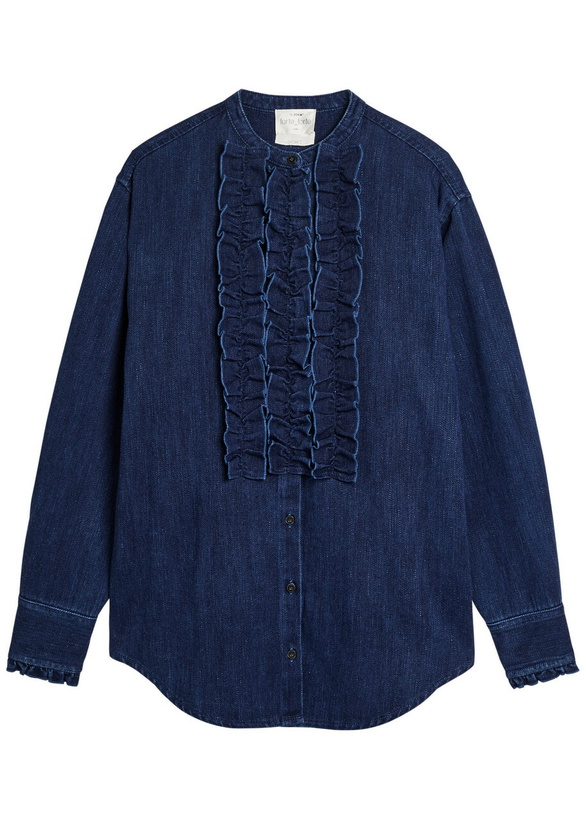 Photo: Forte_forte Ruffled Denim Shirt Indigo