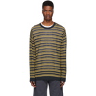 Wooyoungmi Yellow and Navy Striped Oversized Sweater
