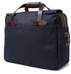 Filson - Leather-Trimmed Twill Briefcase - Navy