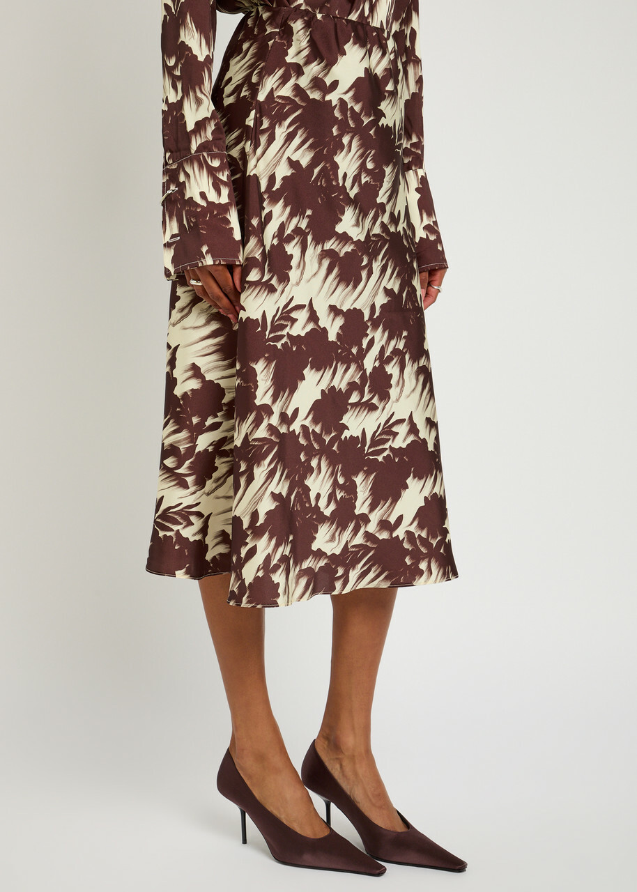 Marques' Almeida Light Weight Drill Satin Midi Slip Skirt White