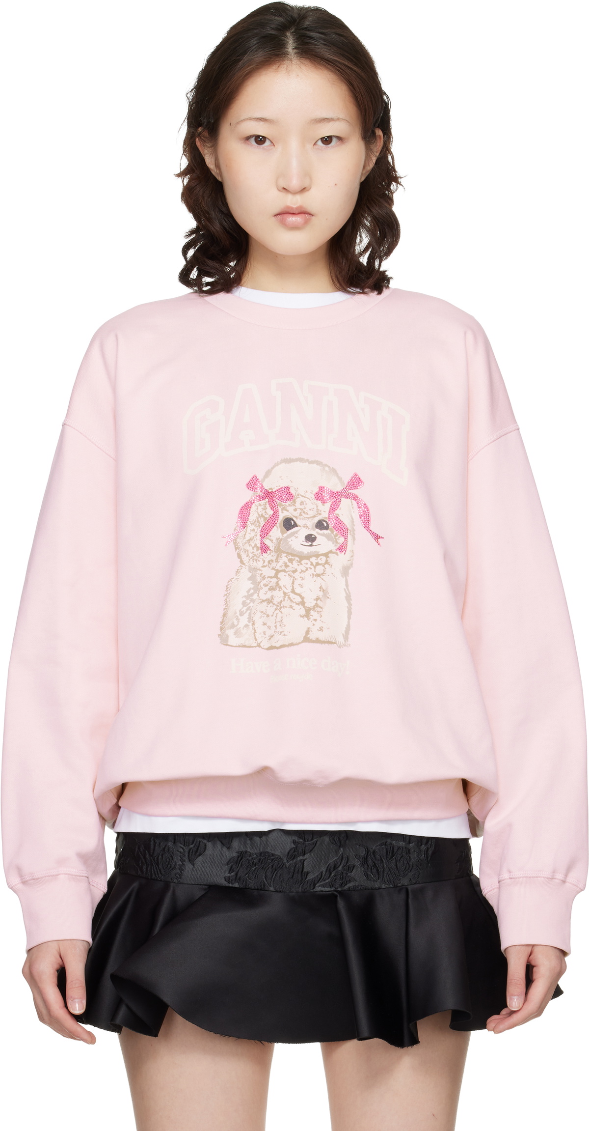 GANNI Pink Poodle Sweatshirt