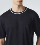 Giorgio Armani Logo linen and silk T-shirt