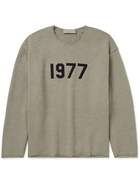 FEAR OF GOD ESSENTIALS - Logo-Appliquéd Knitted Sweater - Gray