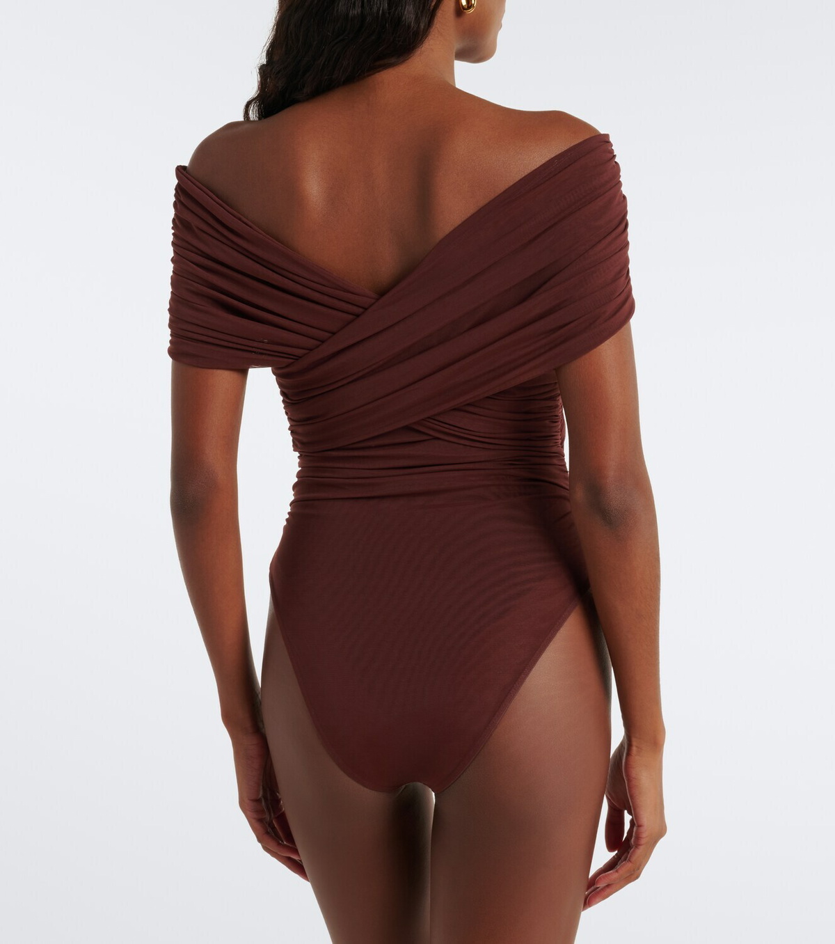 SIR Off-shoulder mesh bodysuit