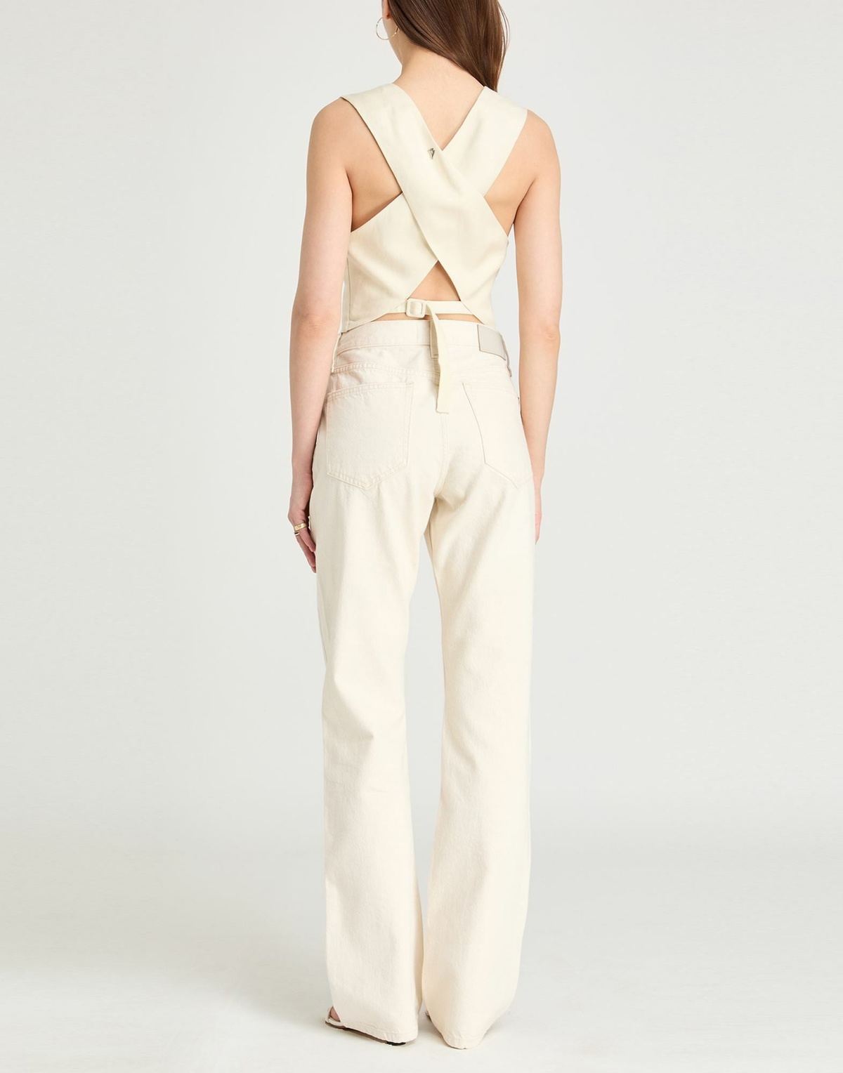 Dondup Womens Tailored Vest Ivory