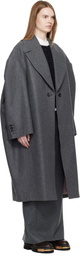 Thom Browne Gray Melton Cocoon Coat