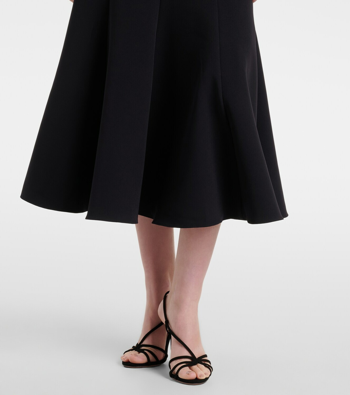 Roland Mouret Floral-appliqué crêpe midi dress