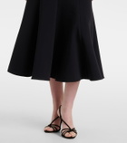 Roland Mouret Floral-appliqué crêpe midi dress