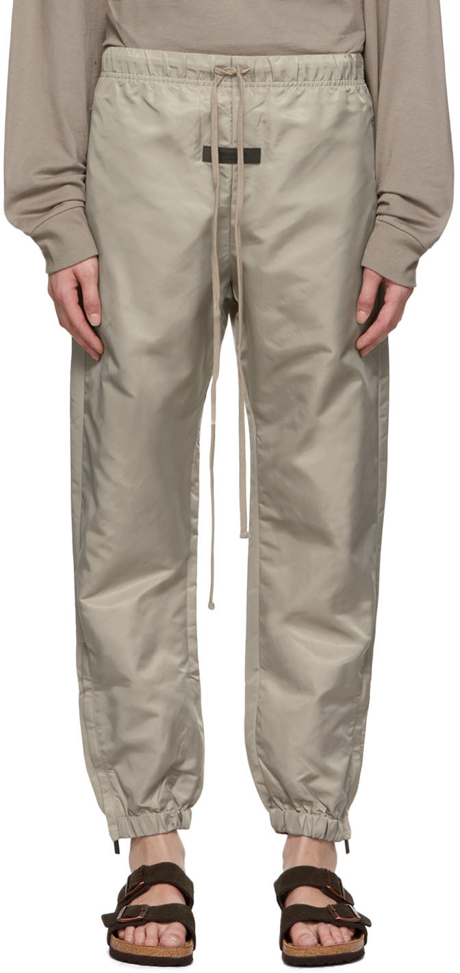 Essentials Taupe Nylon Track Pants