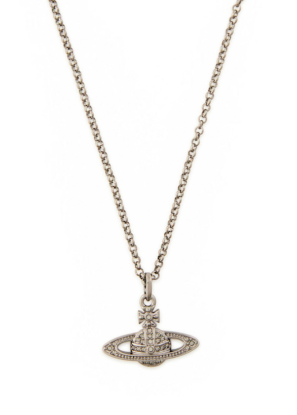 Photo: Vivienne Westwood Mini Bas Relief orb Necklace - Dark Grey - One Size