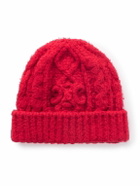 CELINE - Cable-Knit Brushed Cotton-Blend Beanie