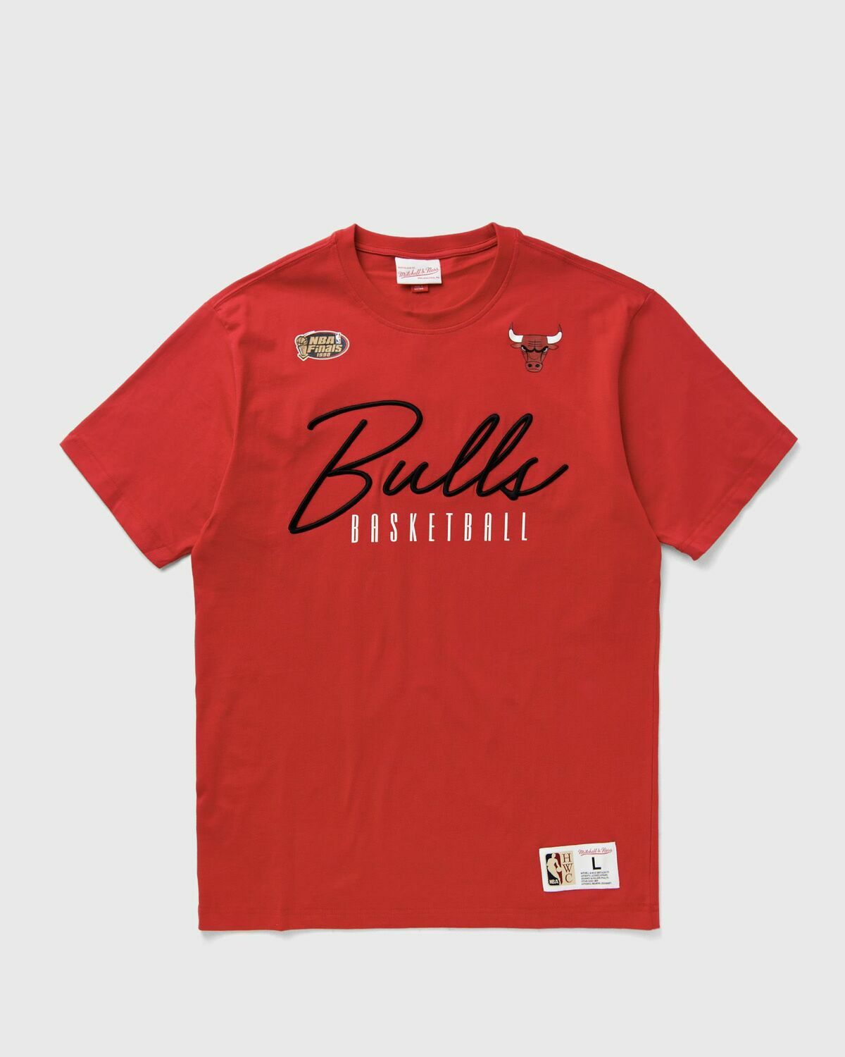 Mitchell & Ness NBA TRAINING DAY PREMIUM SS TEE VINTAGE LOGO CHICAGO BULLS Red Mens Shortsleeves/Team Tee