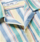 Freemans Sporting Club - Camp-Collar Indigo-Dyed Striped Cotton Shirt - Blue