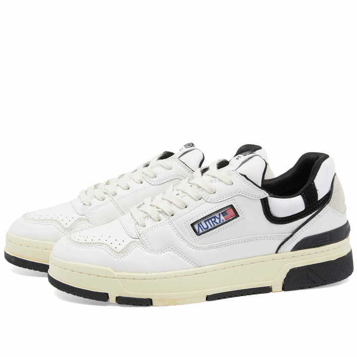 Photo: Autry Men's CLC Low Leather Sneakers in White/Black