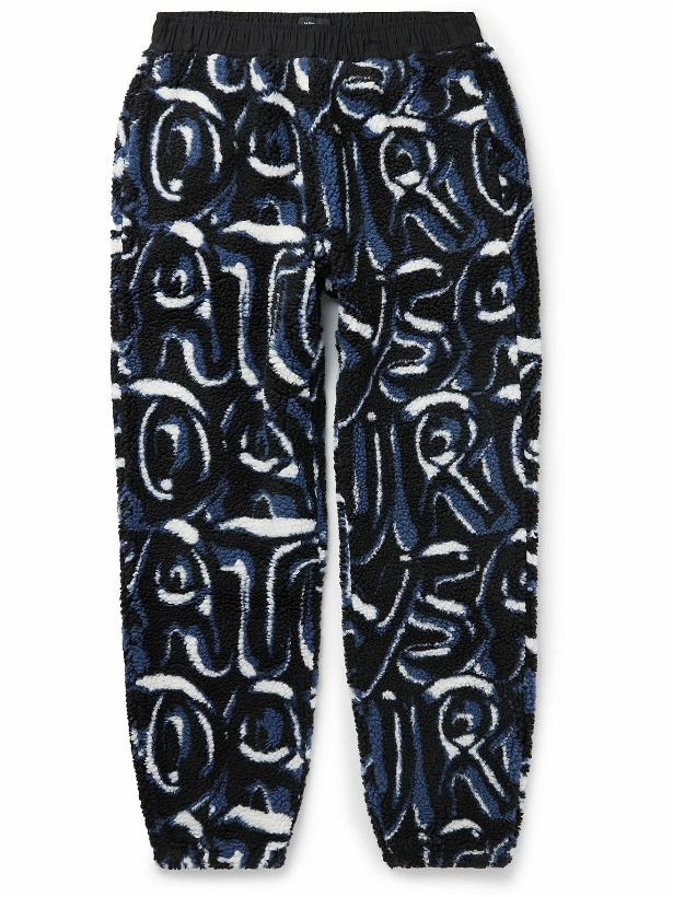 Photo: Saturdays NYC - Serai Spellout Logo-Print Polar Fleece Sweatpants - Blue