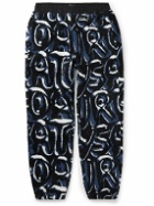 Saturdays NYC - Serai Spellout Logo-Print Polar Fleece Sweatpants - Blue