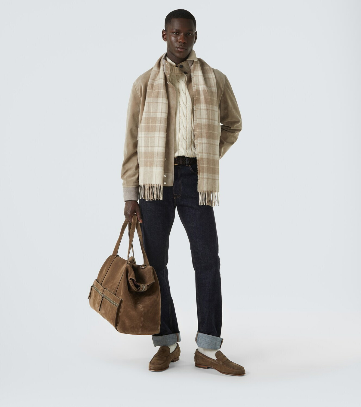 Dunhill Plaid cashmere scarf