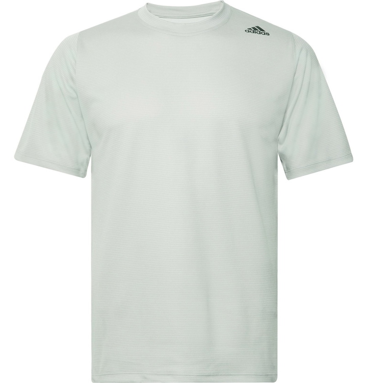 Photo: Adidas Sport - FreeLift Tech Striped Climalite T-Shirt - Gray