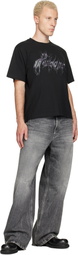 We11done Black Glitter Logo T-shirt
