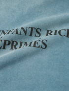 Enfants Riches Déprimés - Logo-Print Distressed Cotton-Jersey Hoodie - Blue