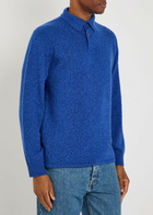 Begg & CO Player Melange Cashmere Polo Jumper Blue