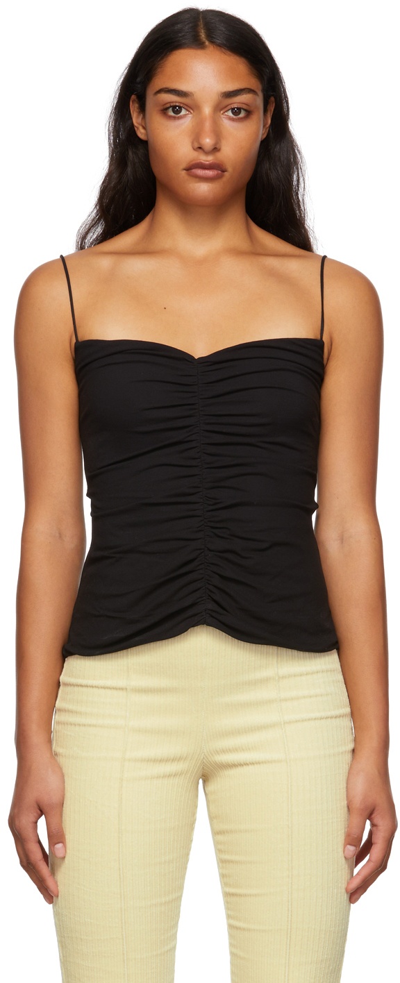 KHAITE Audra cropped leather tank top
