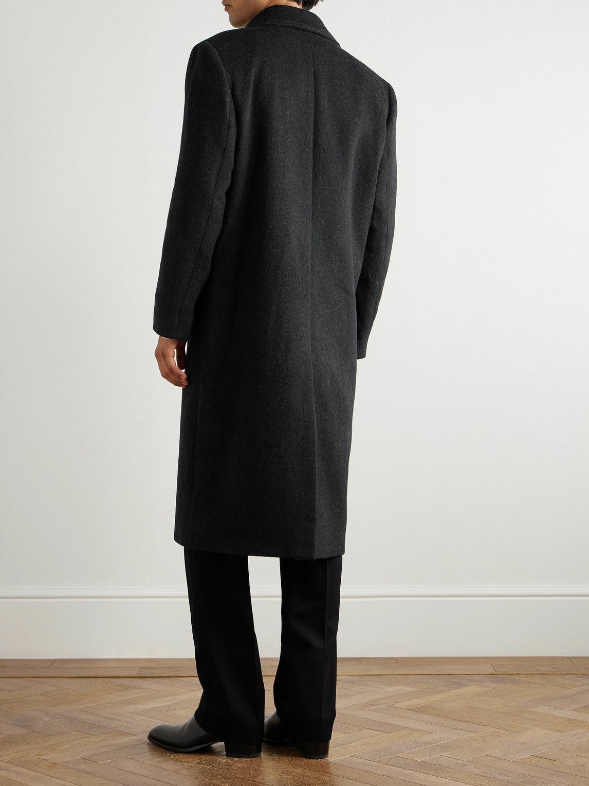 Nili Lotan - Bennett Double-Breasted Brushed-Wool Coat - Black