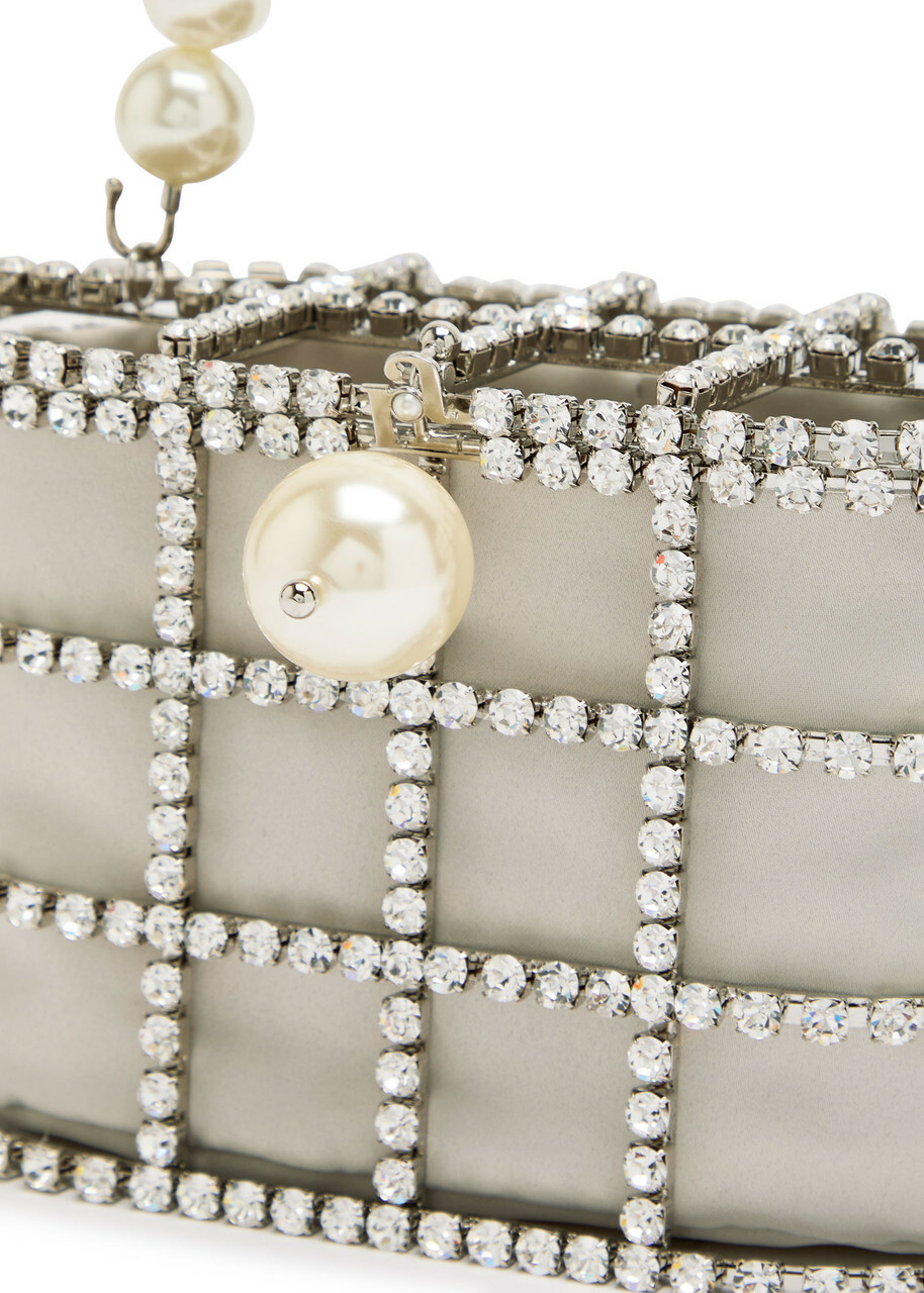 Rosantica Holli Crystal-embellished Satin top Handle bag - Silver - One Size
