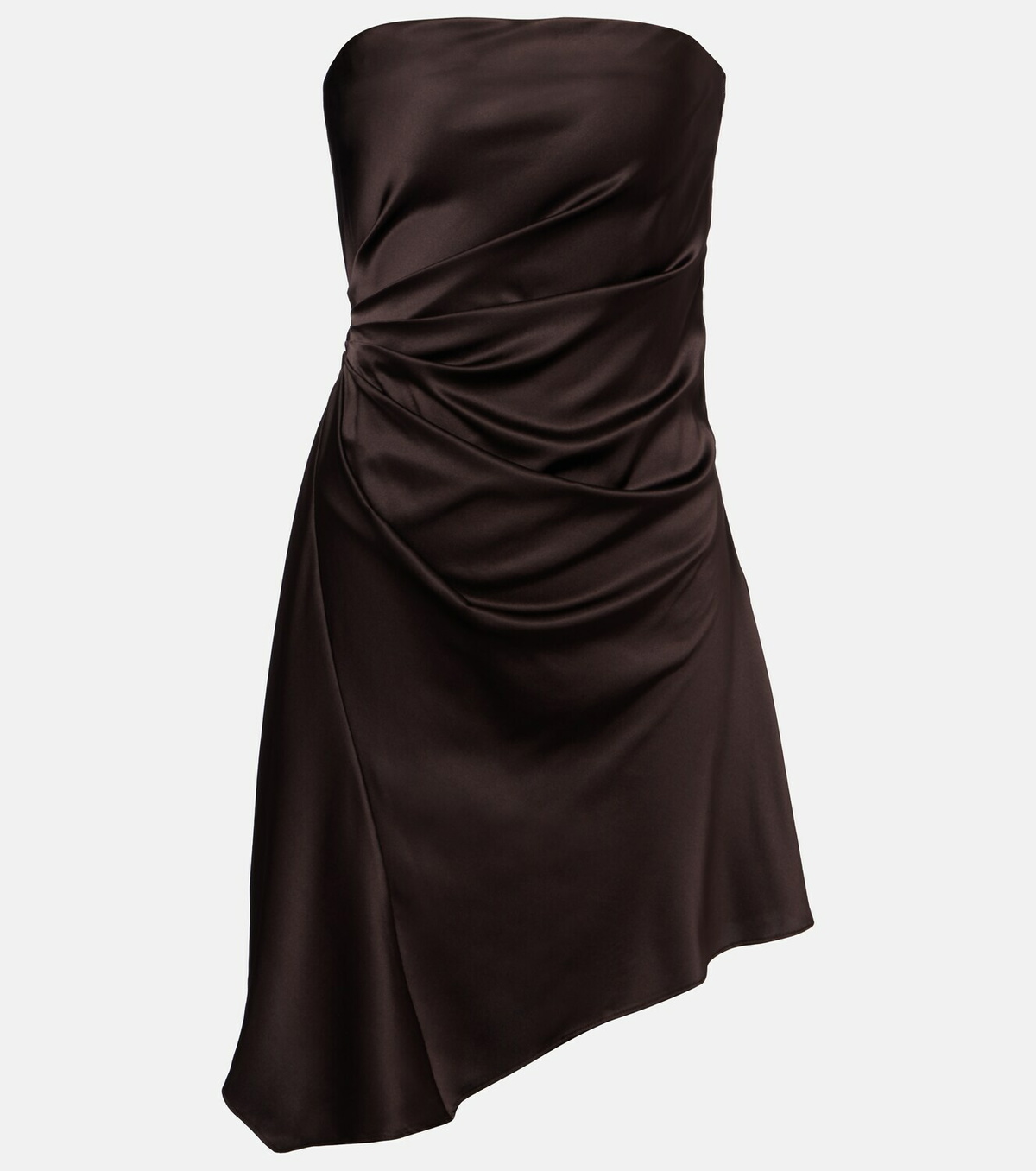 Staud Adriana asymmetric silk-blend minidress