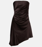 Staud Adriana asymmetric silk-blend minidress