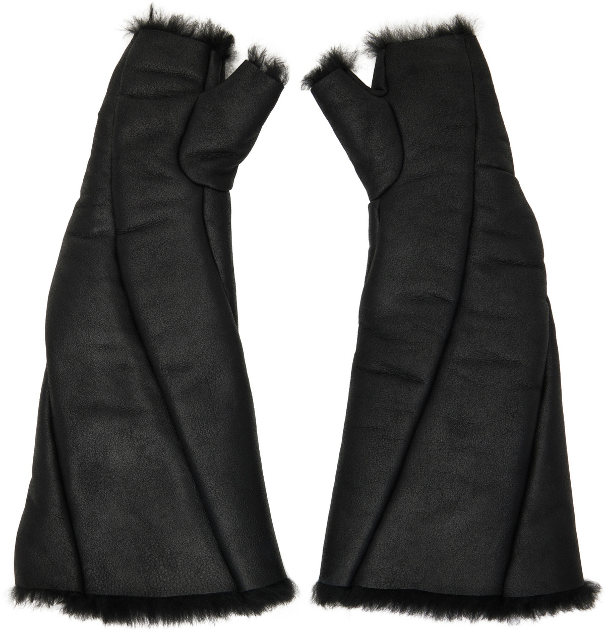 Julius Black Bending Shearling Gloves