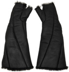 Julius Black Bending Shearling Gloves