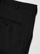 Mr P. - Slim-Fit Wool Tuxedo Trousers - Black