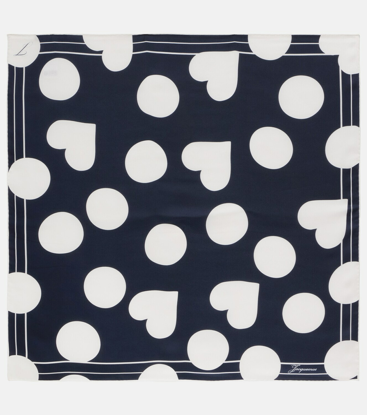 Jacquemus Cœur printed silk scarf
