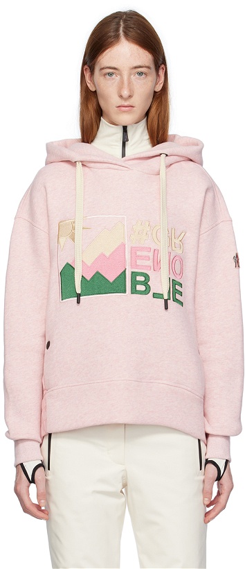 Photo: Moncler Grenoble Pink Embroidered Hoodie
