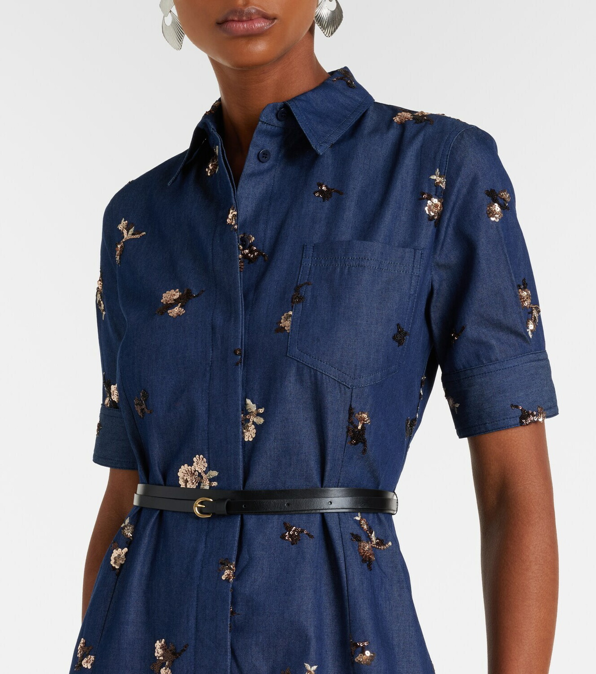 Altuzarra Kieran embellished denim shirt dress