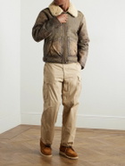Polo Ralph Lauren - Distressed Shearling Bomber Jacket - Brown