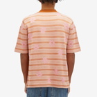 Marni Men's Striped Floral T-Shirt in Pink Gummy