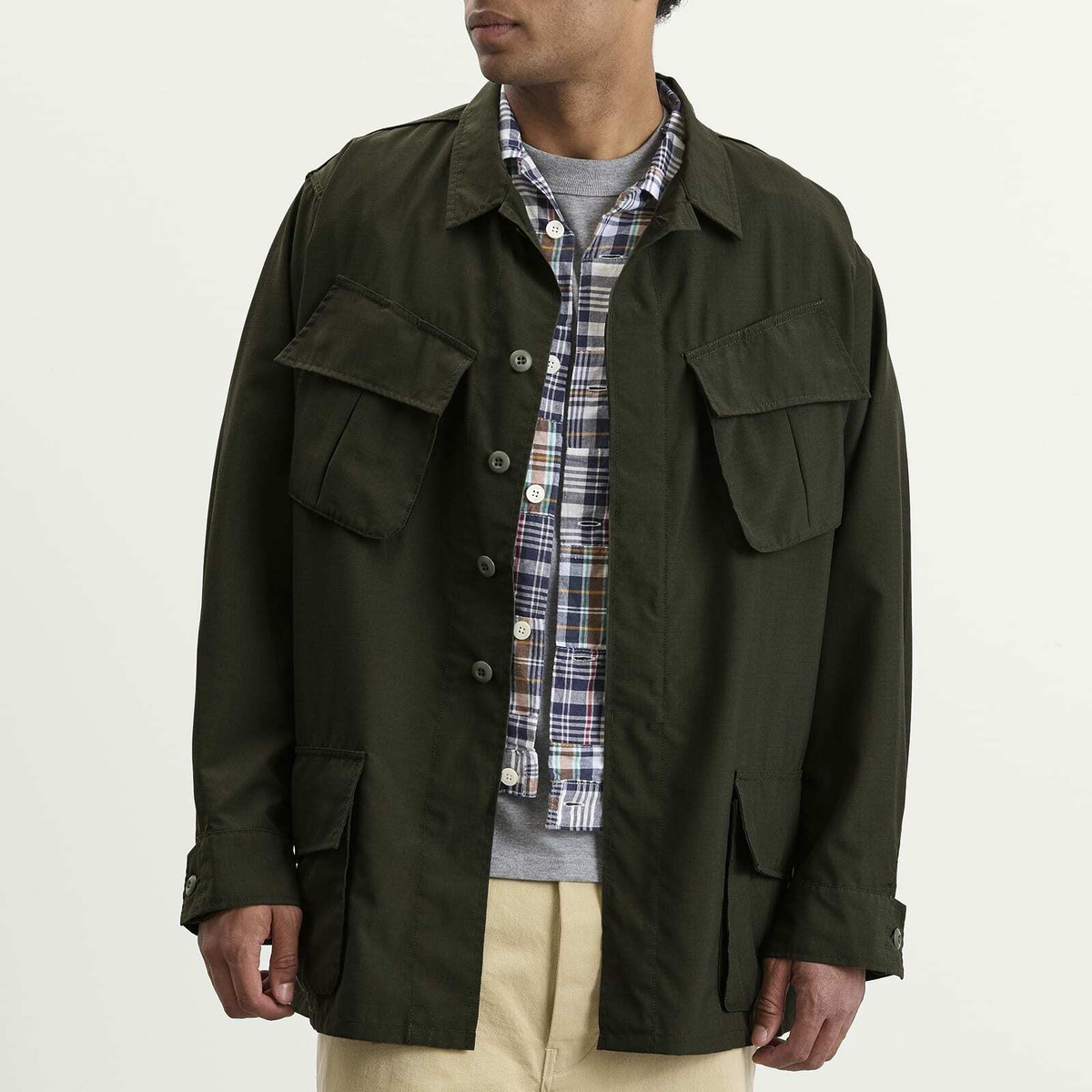 Beams Plus Men's Ripstop Fatique Jacket in Olive