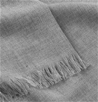 Johnstons of Elgin - Fringed Merino Wool Scarf - Gray