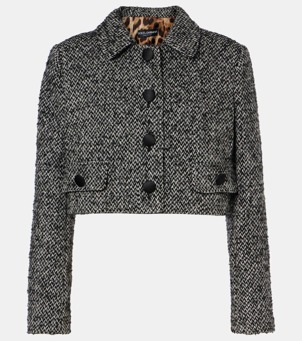 Dolce&Gabbana Cropped wool-blend tweed jacket